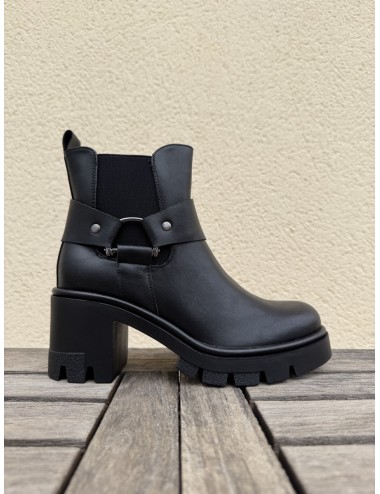 Botín con tacón y cremallera Calabria Noir