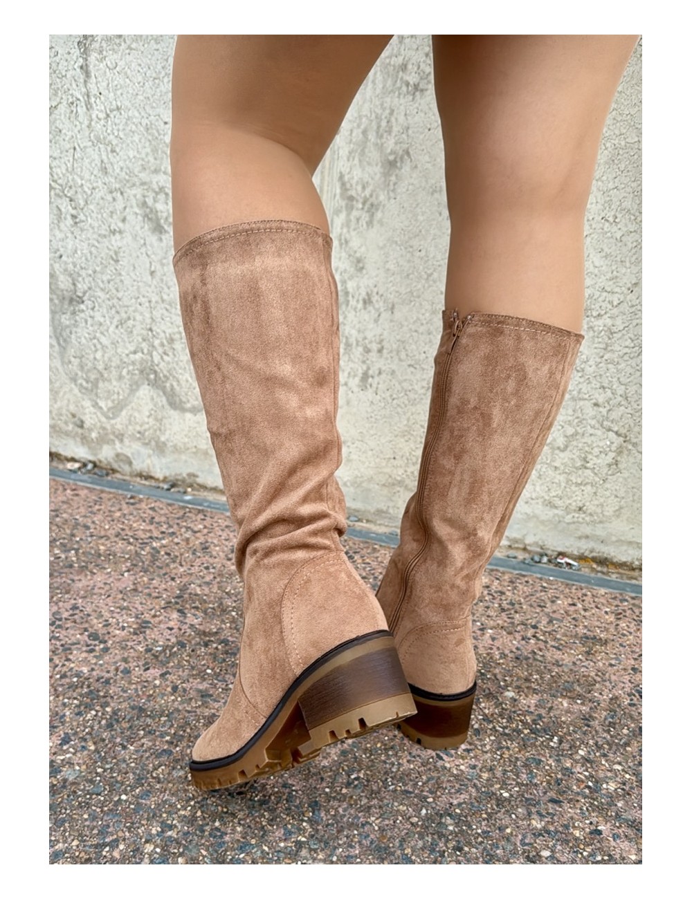 Bota de Ante con cremallera Noale Khaki