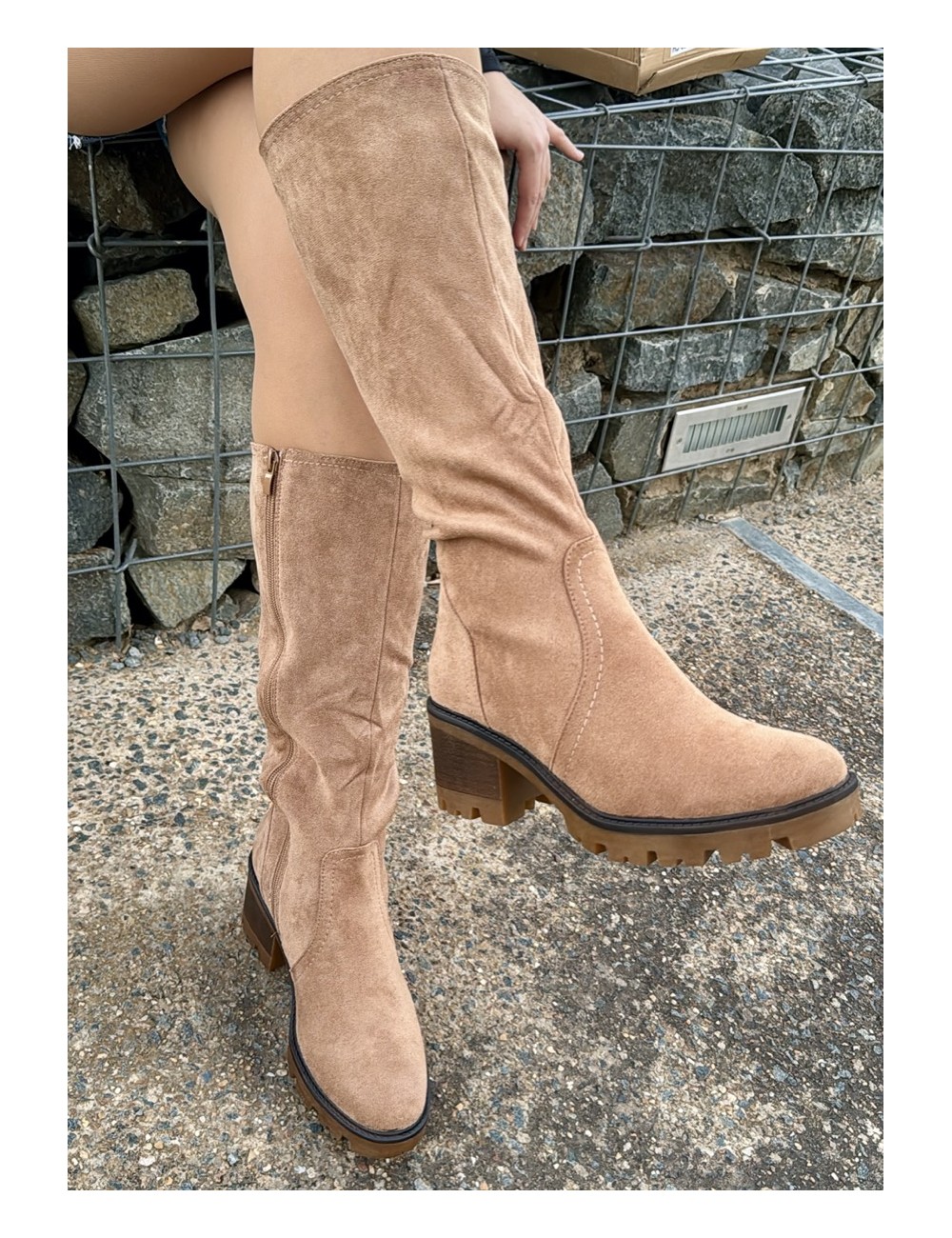 Bota de Ante con cremallera Noale Khaki