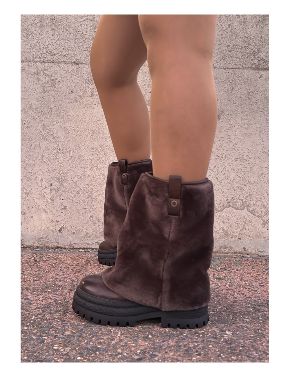 Botas de invierno con Pelo Sintetico Jesolo Brown