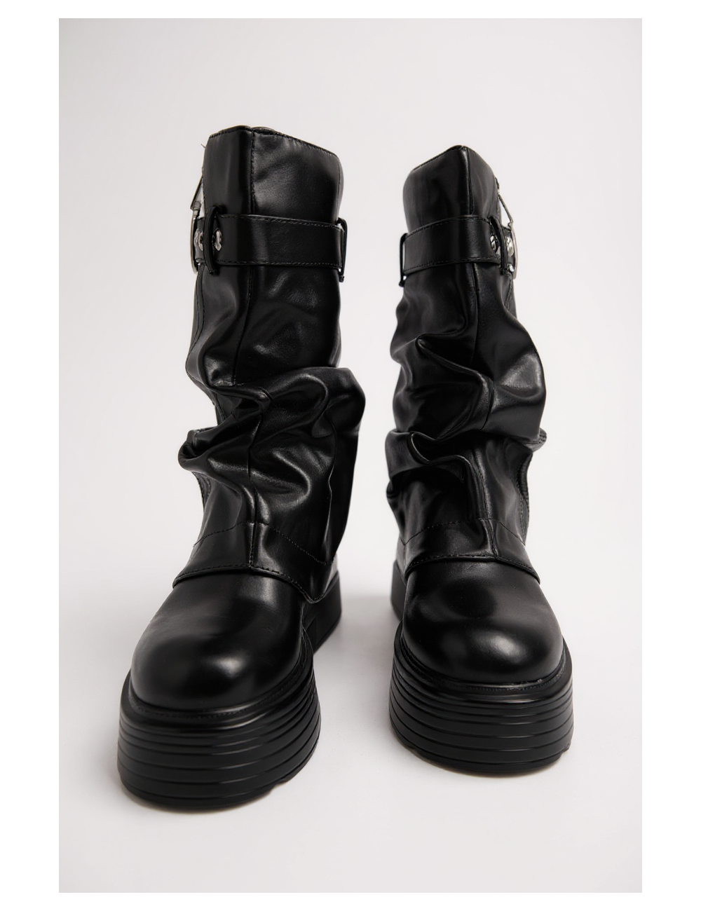 Botas Bikers con cierre y hebilla Lazio Noir