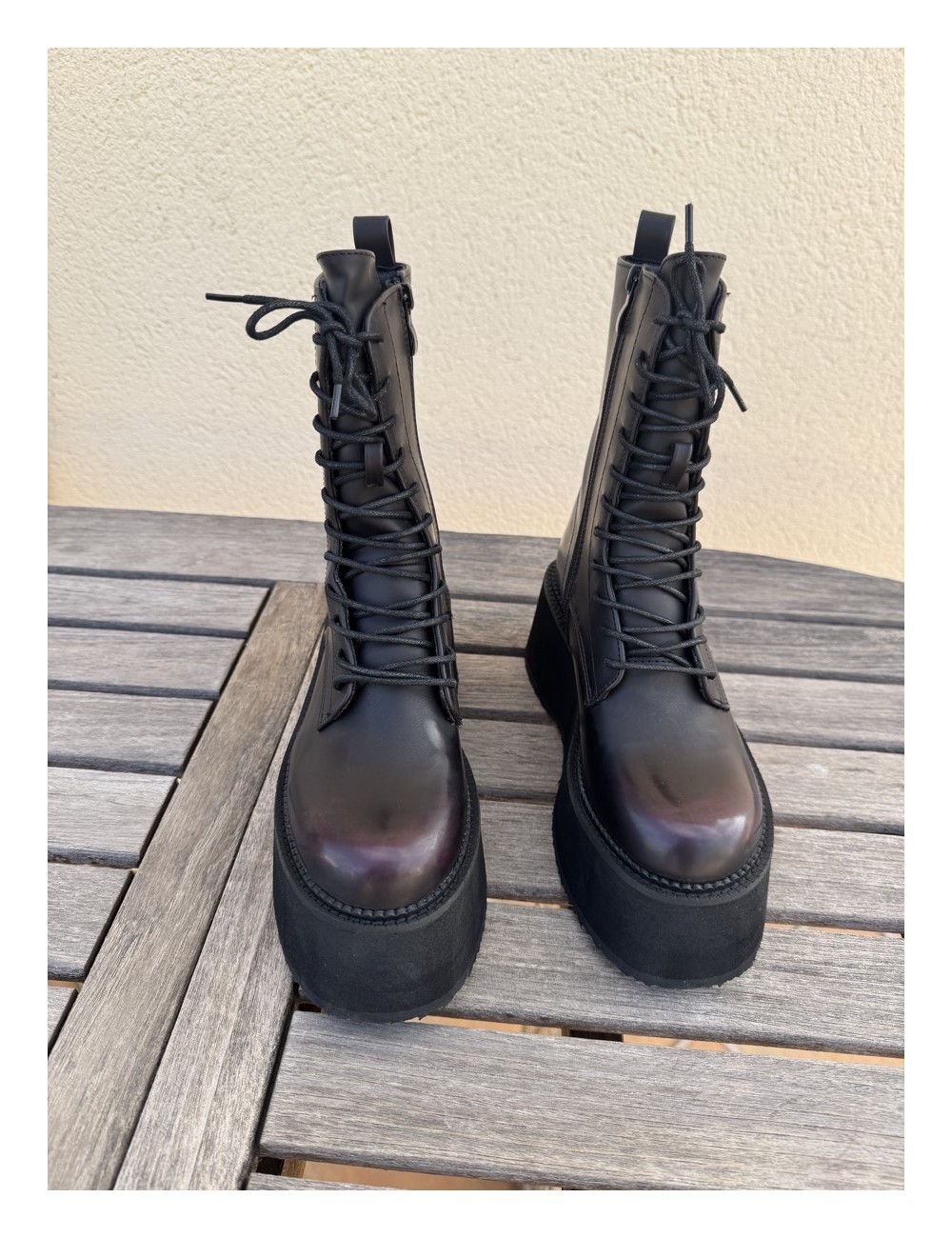 Botas militares con plataforma Frosi Tinto