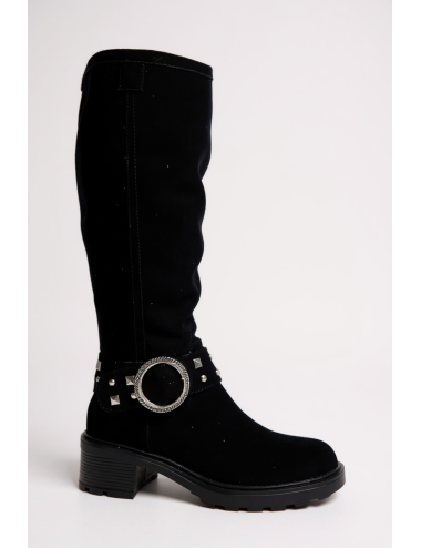 Botas alta con detalle plateado Torino Noir