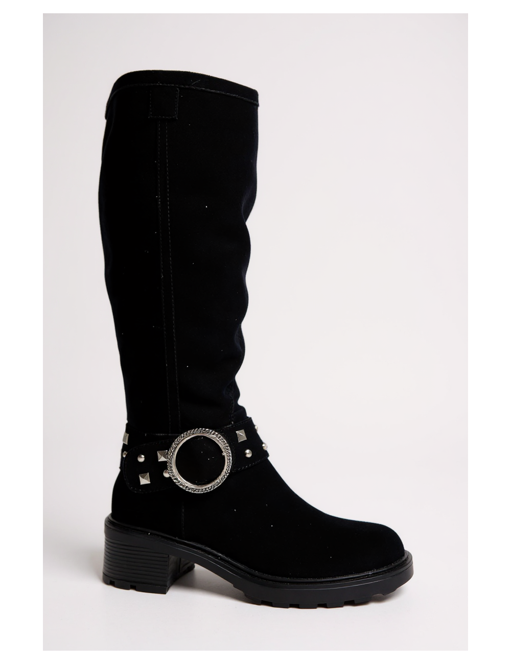 Botas alta con detalle plateado Torino Noir