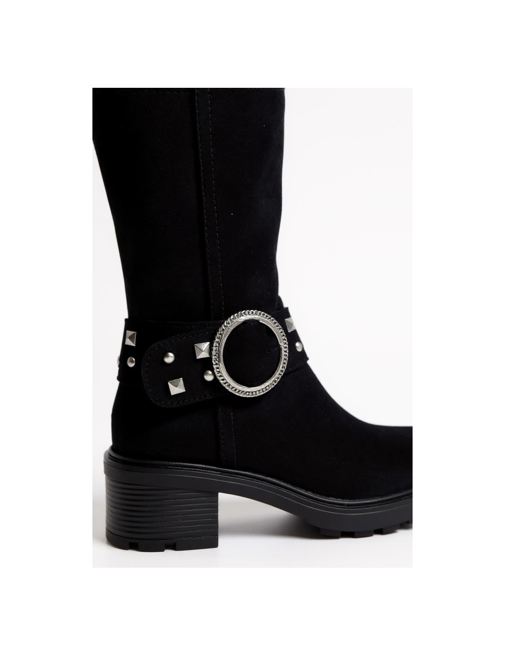 Botas alta con detalle plateado Torino Noir