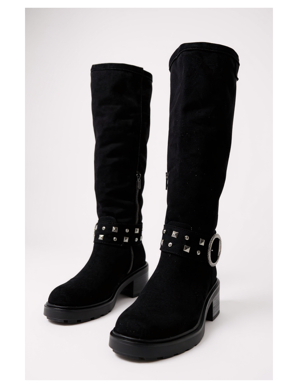 Botas alta con detalle plateado Torino Noir