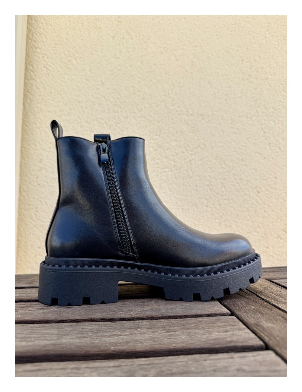 Botas moteras con hebilla y cremallera Molise Noir