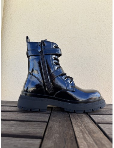 Botas de charol con doble Hebilla Tenno Noir