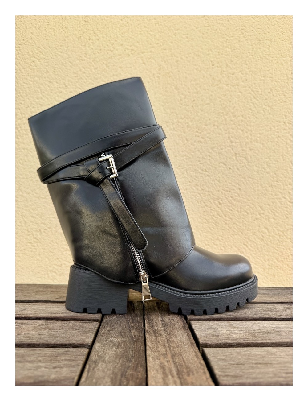 Botas con caña desmontable Renate Noir