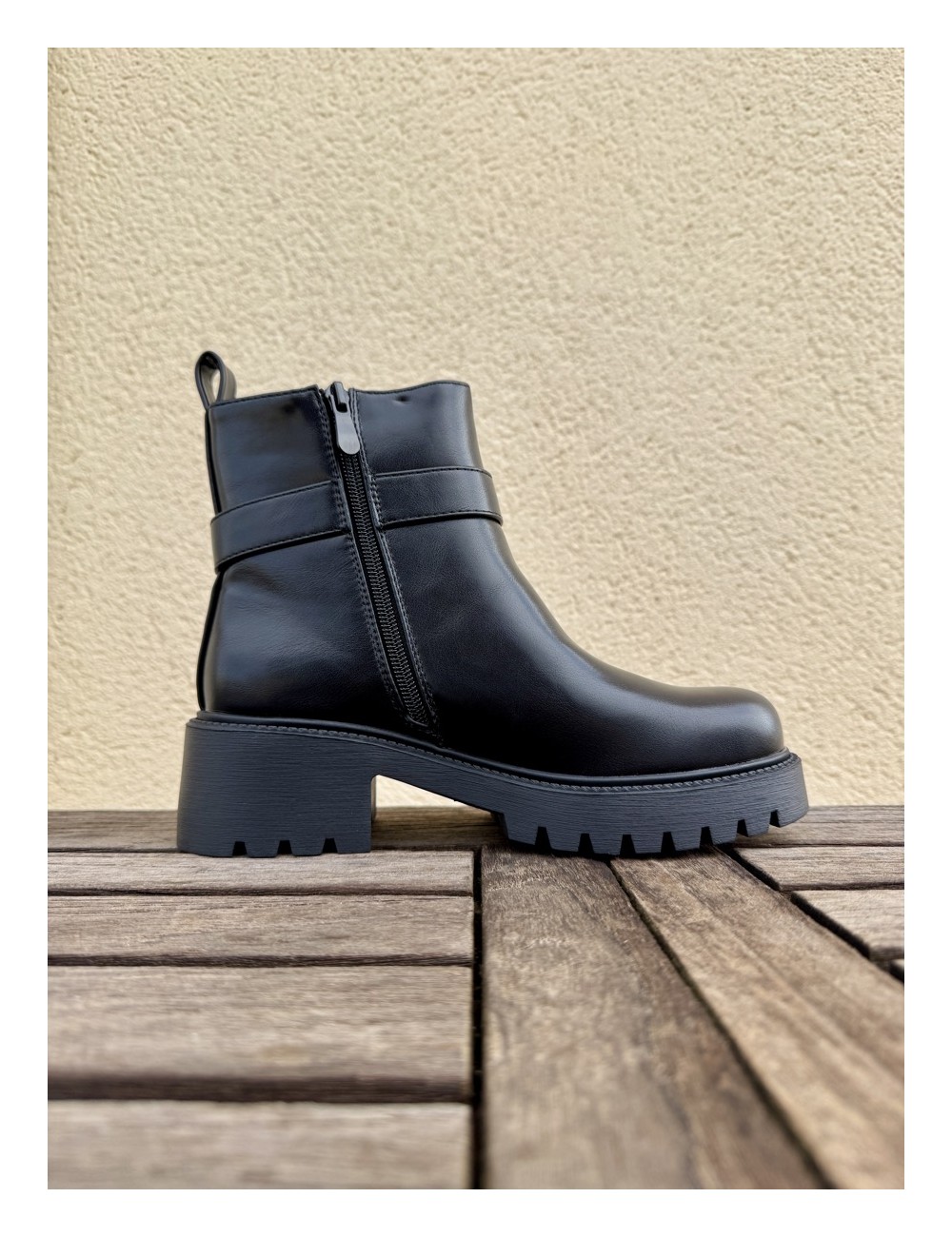 Botines con hebilla y cremallera Picerno Noir