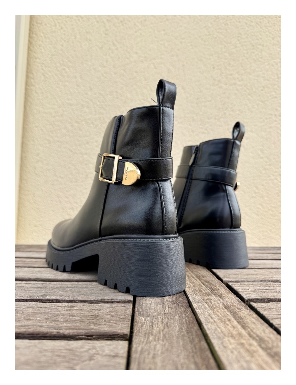 Botines con hebilla y cremallera Picerno Noir