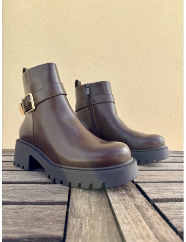 Botines con hebilla y cremallera Picerno Brown