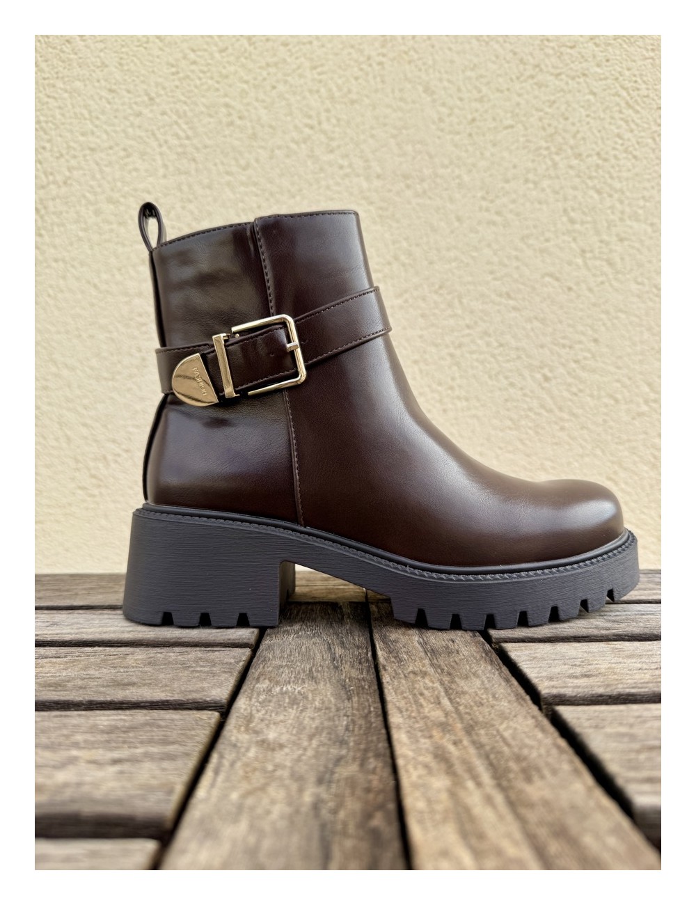 Botines con hebilla y cremallera Picerno Brown