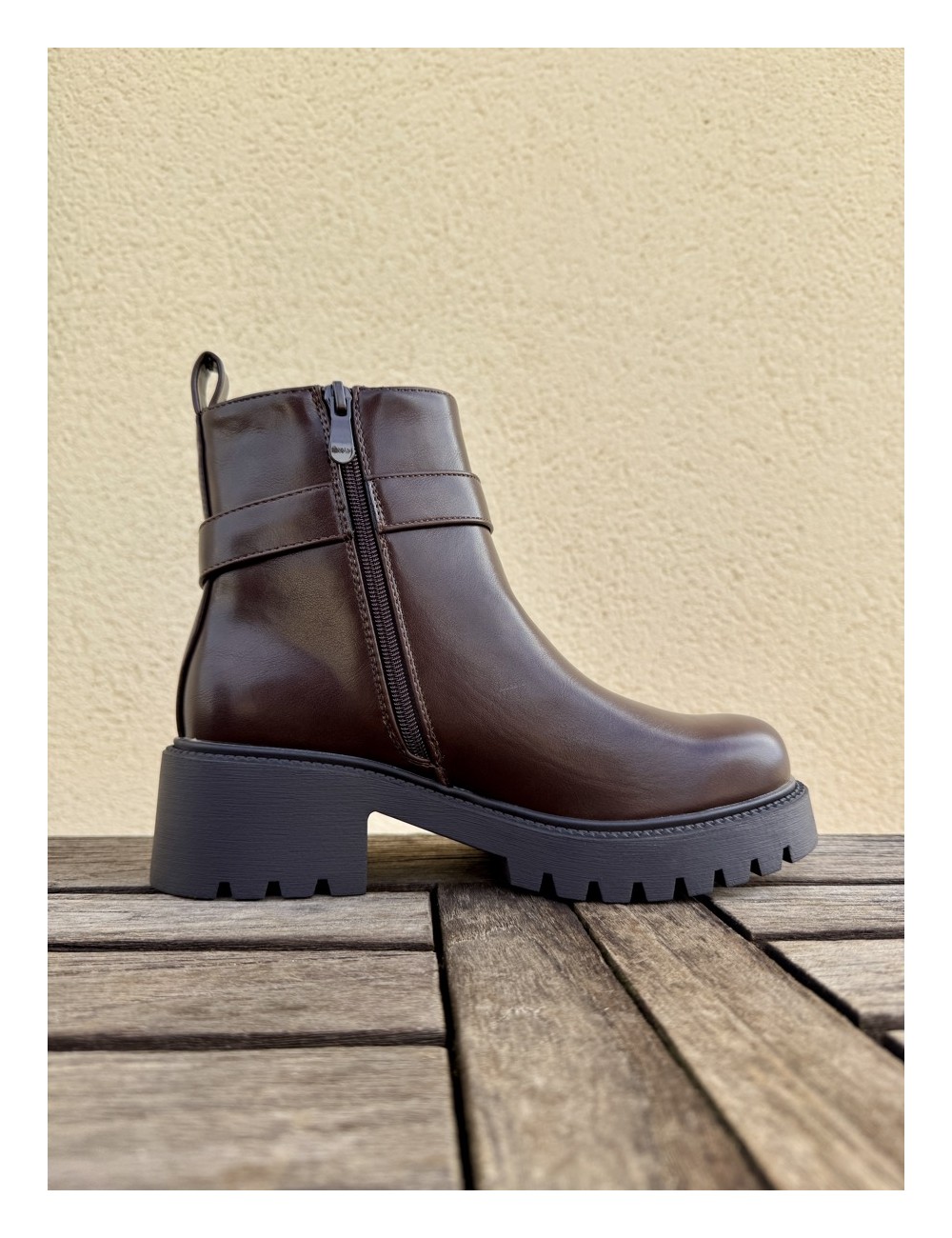 Botines con hebilla y cremallera Picerno Brown