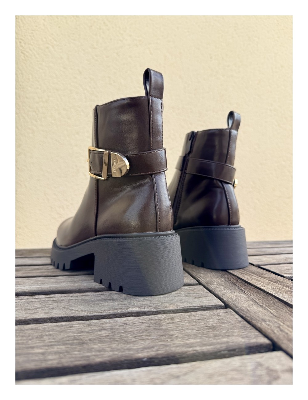 Botines con hebilla y cremallera Picerno Brown