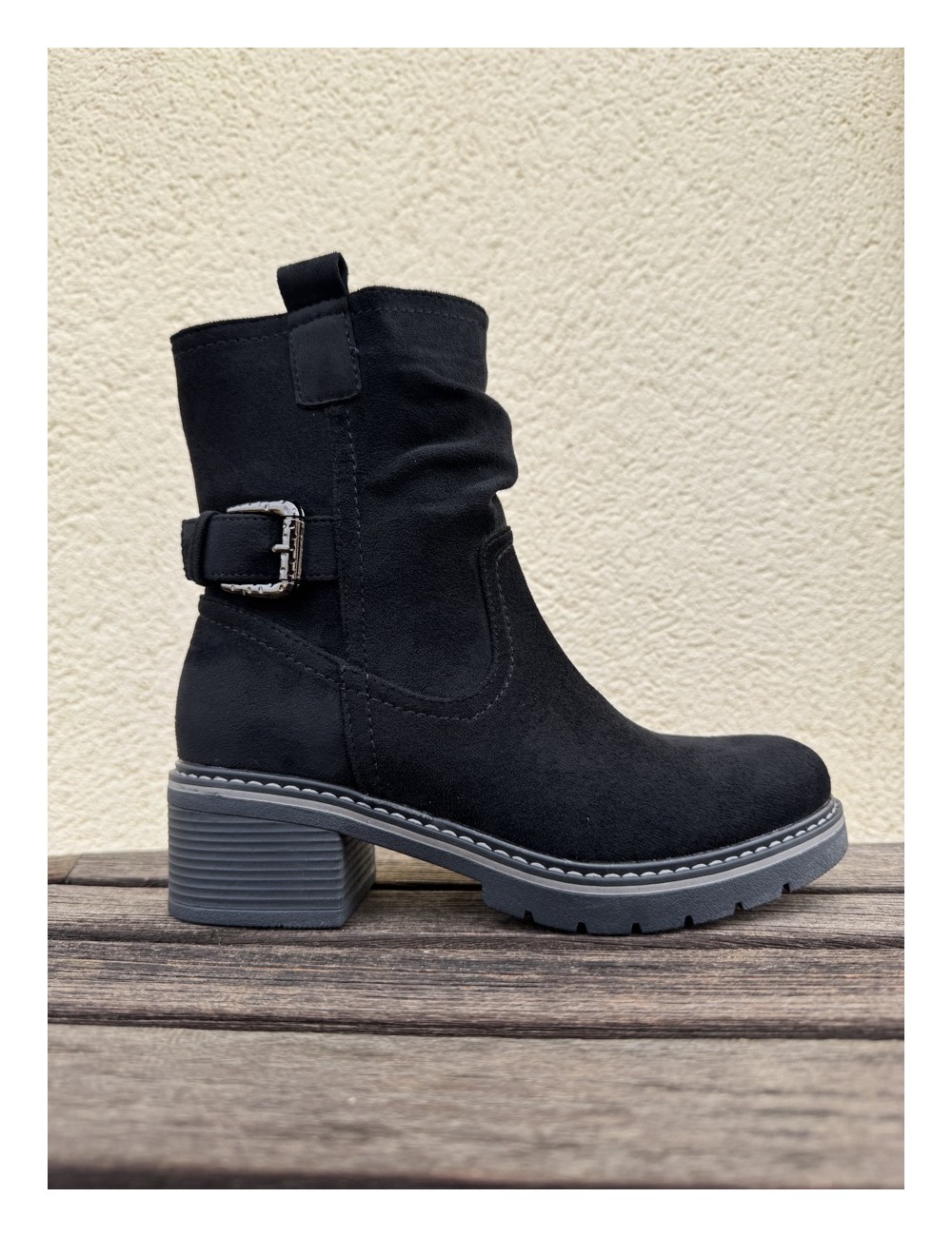 Botines con hebilla Alcione Noir