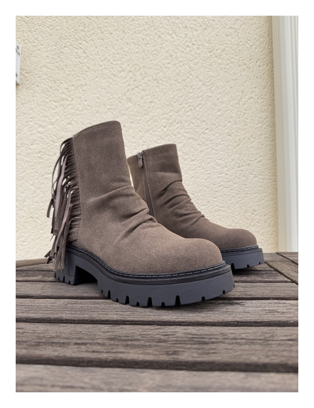 Botas con flecos Lecce Khaki