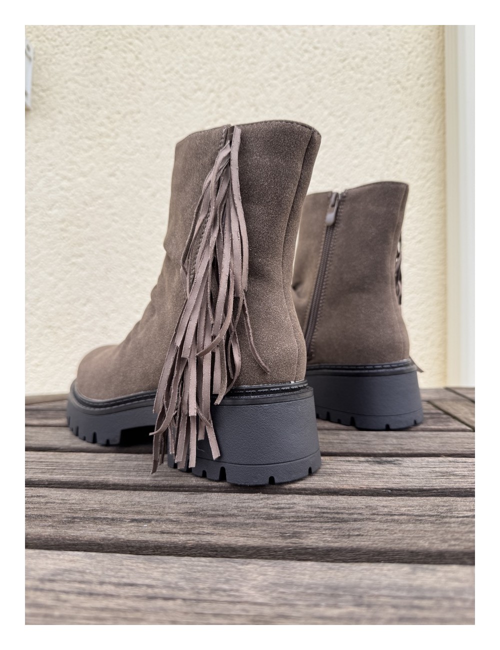 Botas con flecos Lecce Khaki