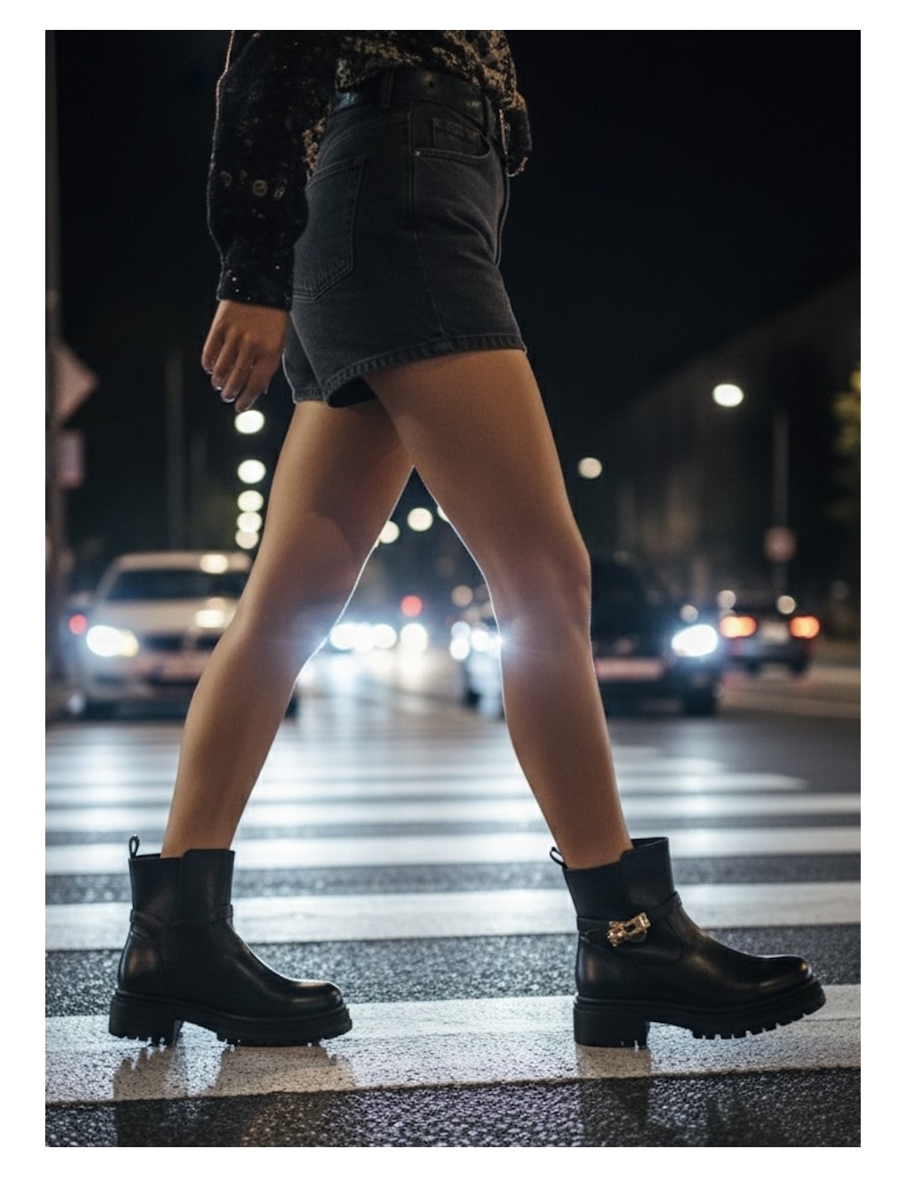 Botas con detalle dorado Motta Noir