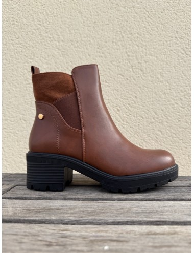 Botines con tacón grueso Marsala Camel