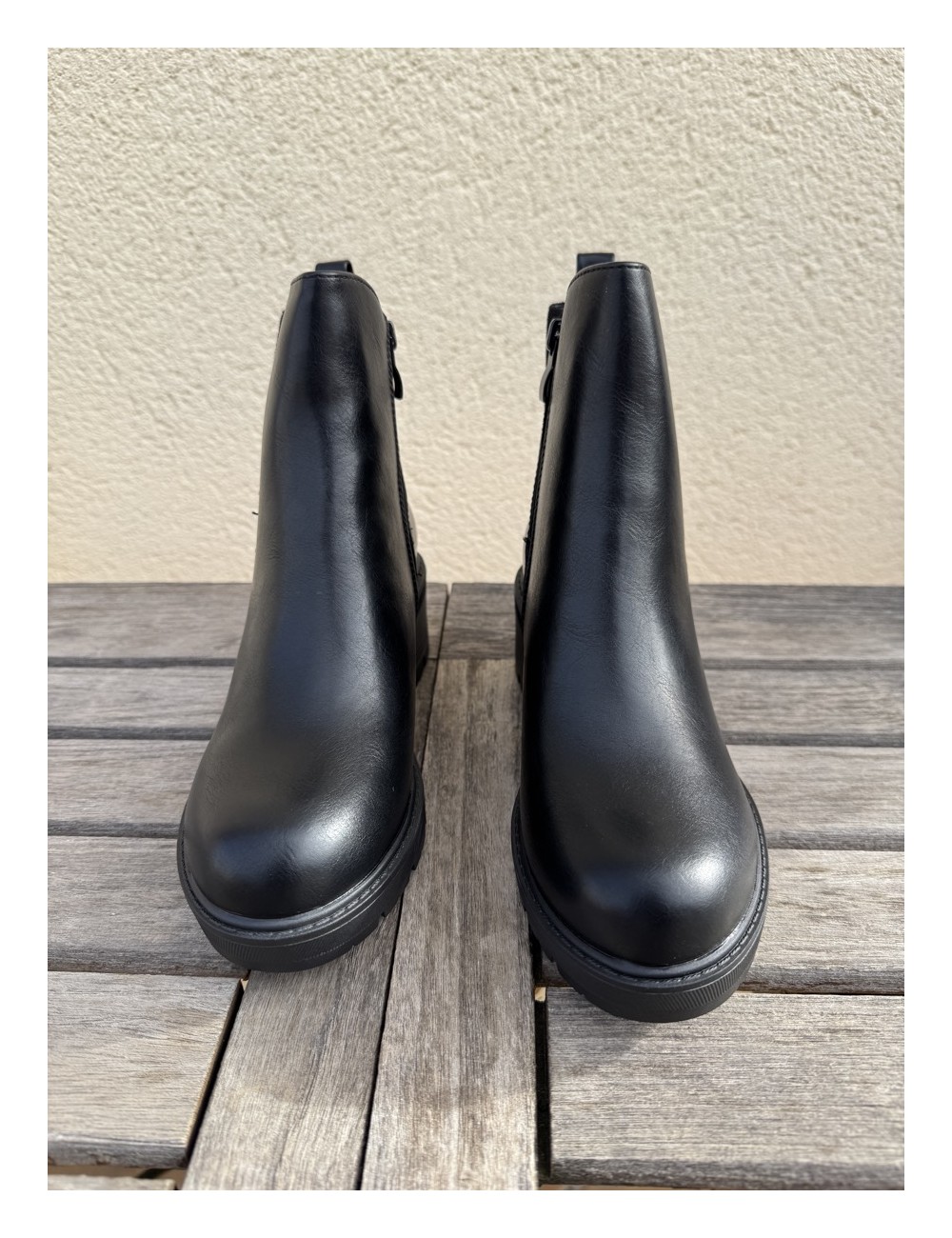 Botines con tacón grueso Marsala Noir