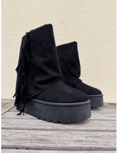 Botas con flecos y plataforma Crotona Noir