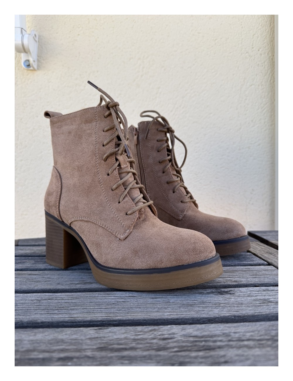 Botines con tacón Pomezia Khaki