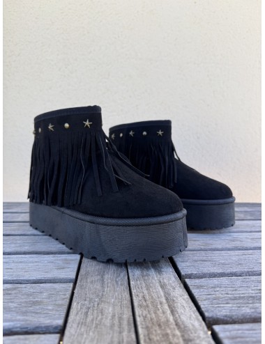Botas de nieve con flecos Trapani Noir
