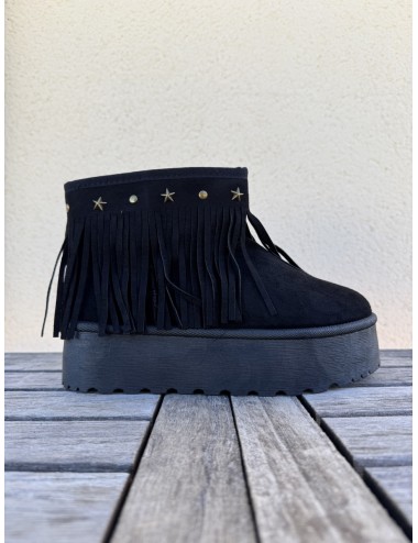 Botas de nieve con flecos Trapani Noir