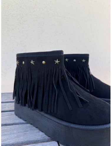 Botas de nieve con flecos Trapani Noir