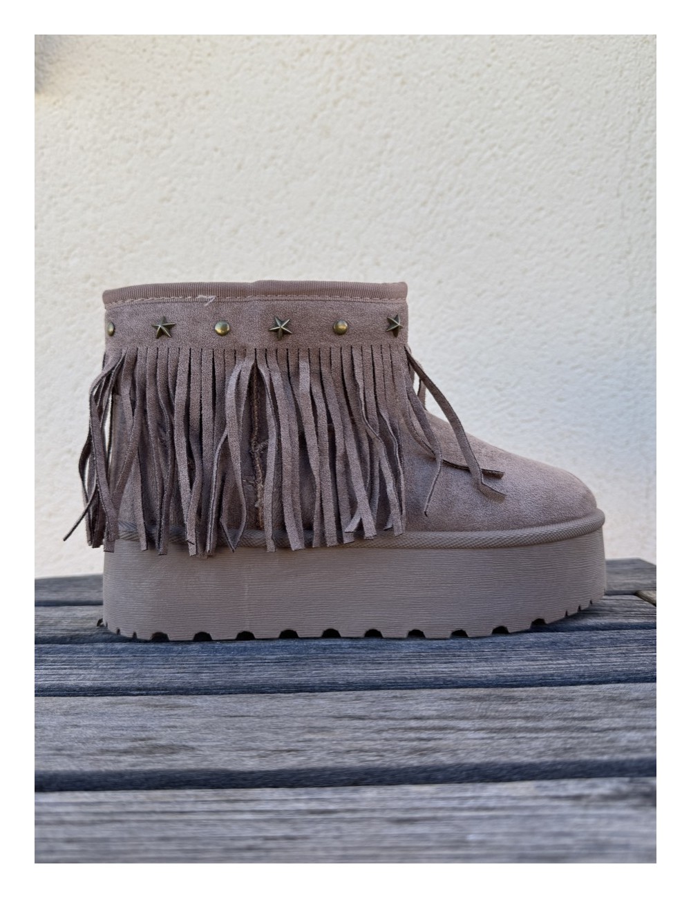 Botas de nieve con flecos Trapani Khaki
