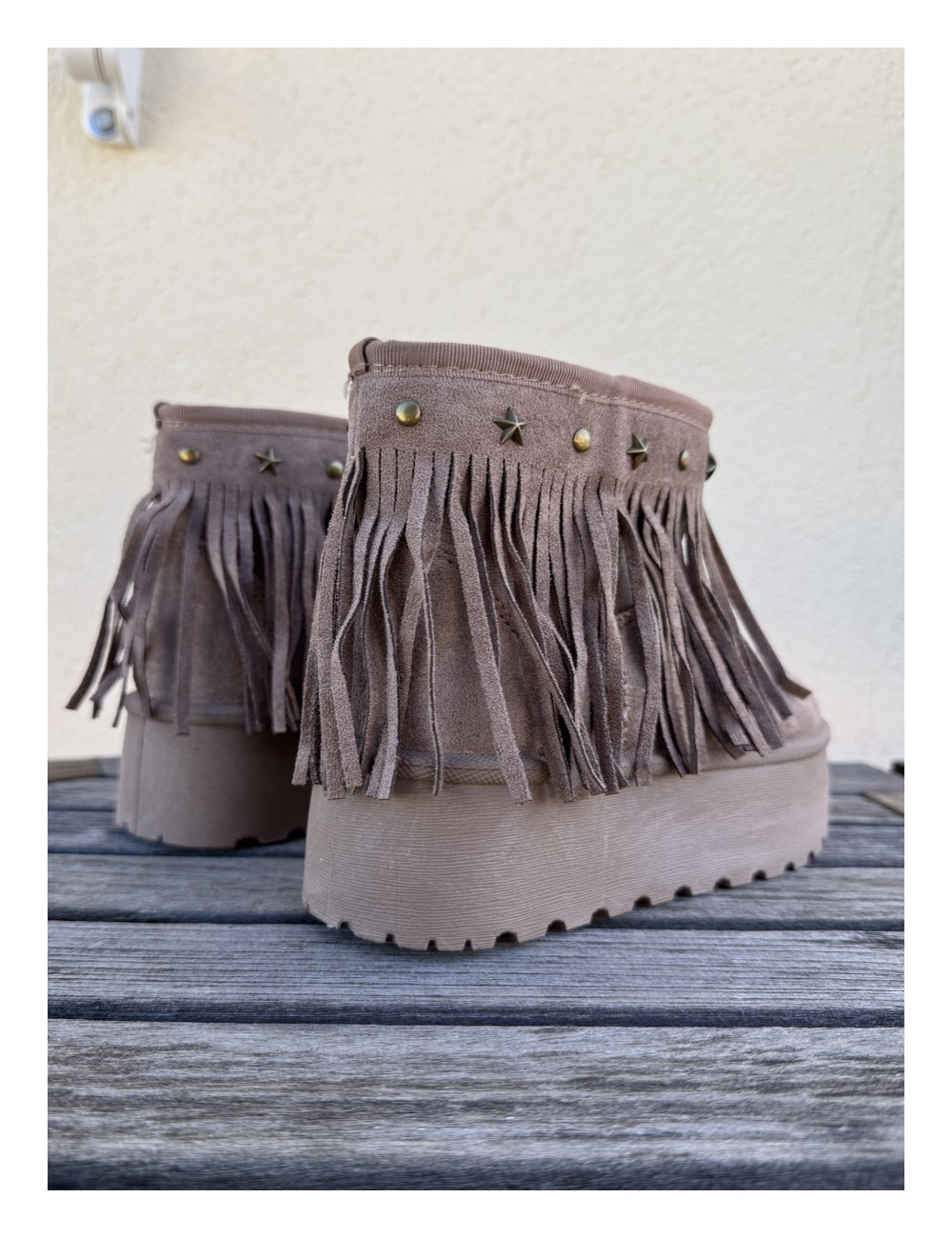 Botas de nieve con flecos Trapani Khaki