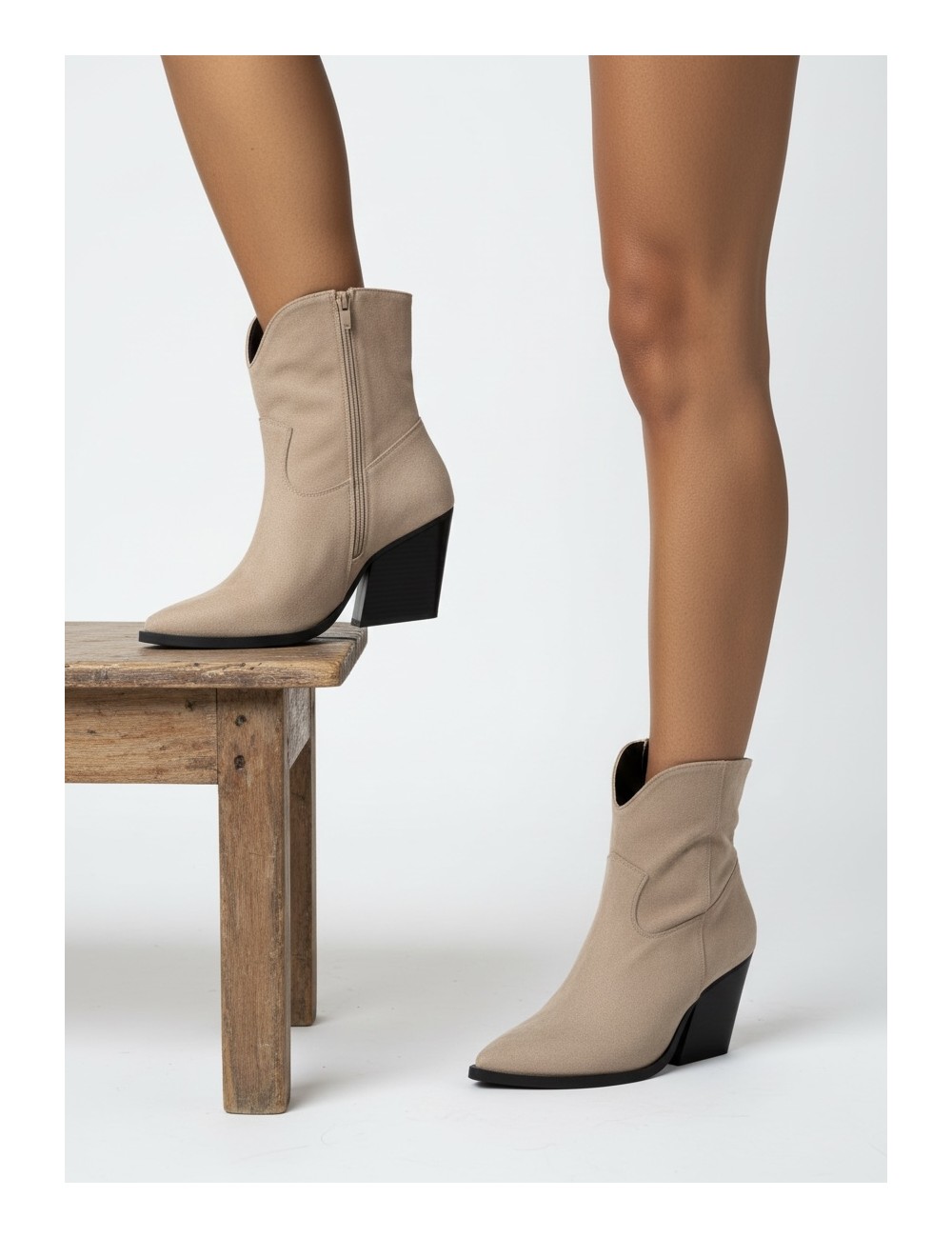 Botines Cowboy punta fina Firenze Khaki