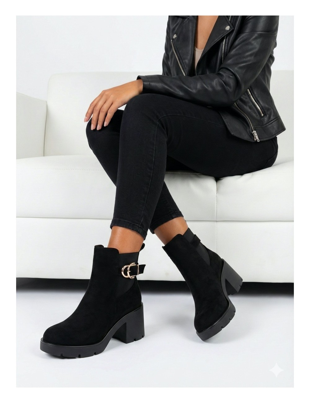 Botin de Ante con tacon grueso Rimini Noir