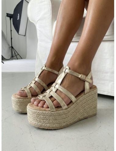 Sandalia Plataforma Yute Cecci Gold