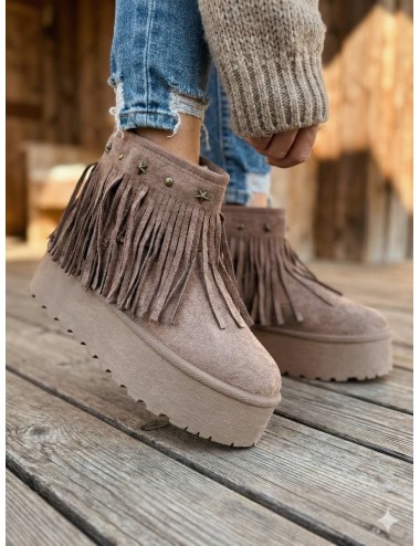 Botas de nieve con flecos Trapani Khaki