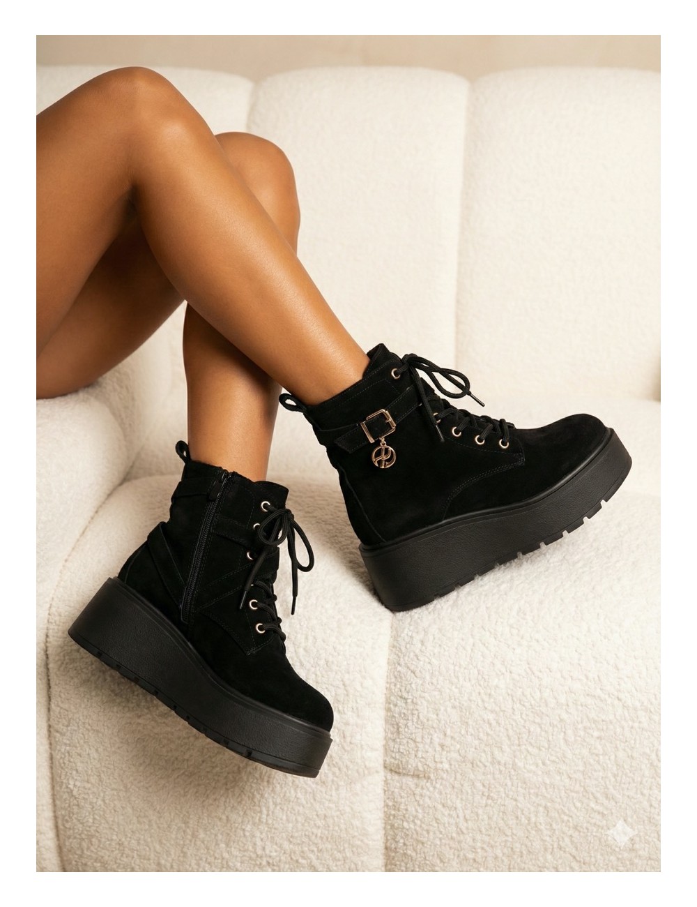 Botas con Plataforma y Cremallera Angri Noir