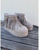 Botas de nieve con flecos Trapani Beige