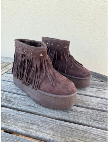 Botas de nieve con flecos Trapani Brown