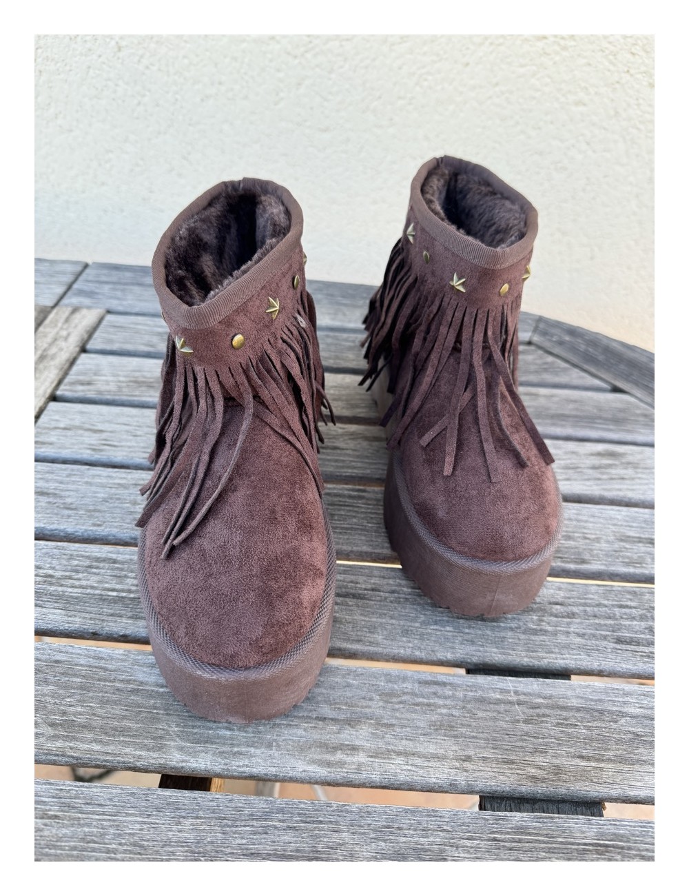 Botas de nieve con flecos Trapani Brown