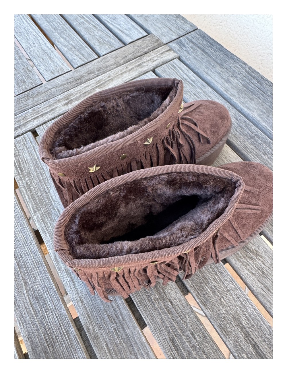 Botas de nieve con flecos Trapani Brown