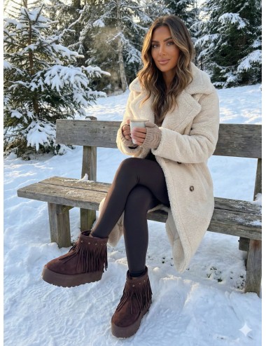Botas de nieve con flecos Trapani Brown