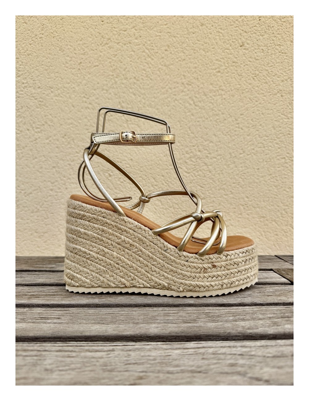 Sandalias de esparto y Plataforma Lazzo Gold