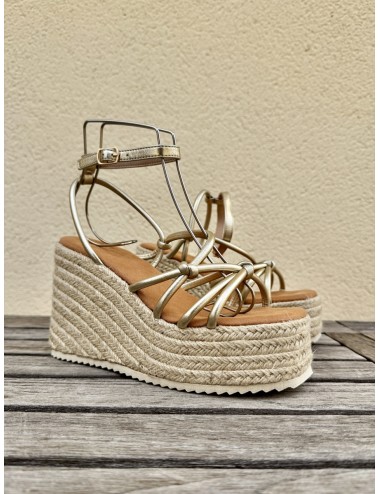 Sandalias de esparto y Plataforma Lazzo Gold