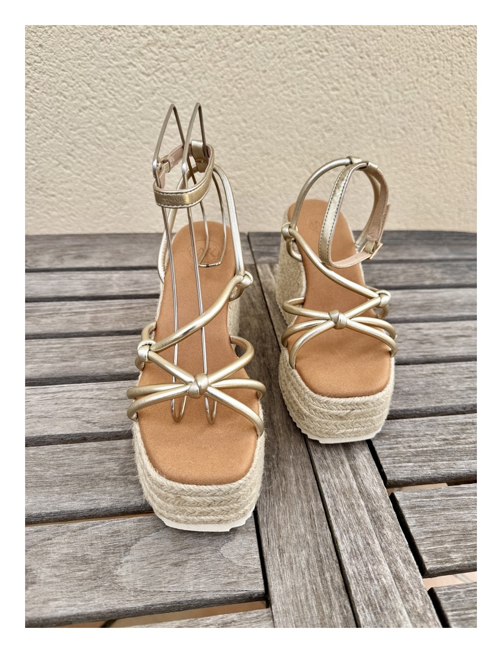 Sandalias de esparto y Plataforma Lazzo Gold