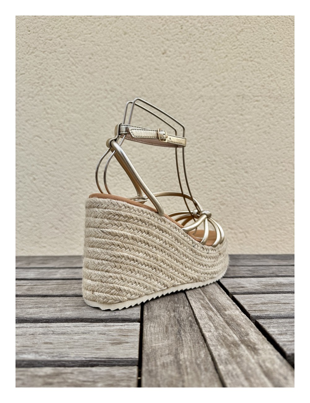 Sandalias de esparto y Plataforma Lazzo Gold