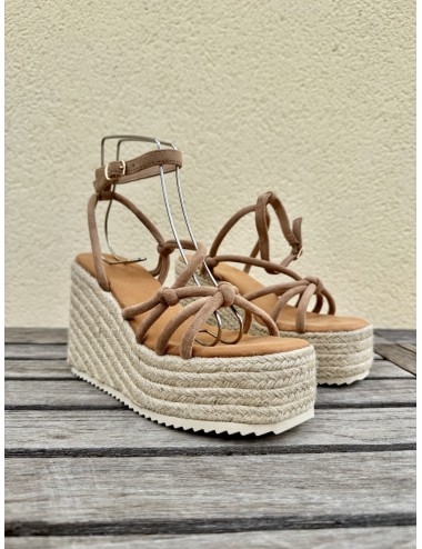Sandalias de esparto y Plataforma Lazzo Khaki