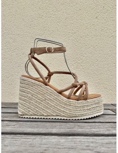 Sandalias de esparto y Plataforma Lazzo Khaki