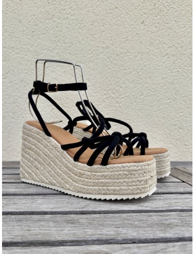 Sandalias de esparto y Plataforma Lazzo Noir