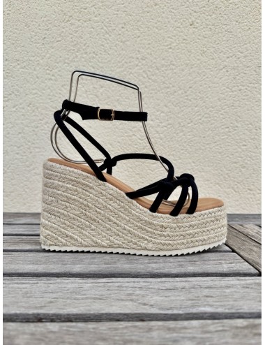Sandalias de esparto y Plataforma Lazzo Noir